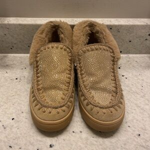 NWOT Blondo Waterproof Faux-Fur & Genuine Suede Ava Moccasin Shoes Sand Suede